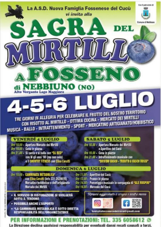 Fosseno - Torna la Sagra del Mirtillo: quattro giorni di festa, sapori e divertimento sulle colline del Lago Maggiore