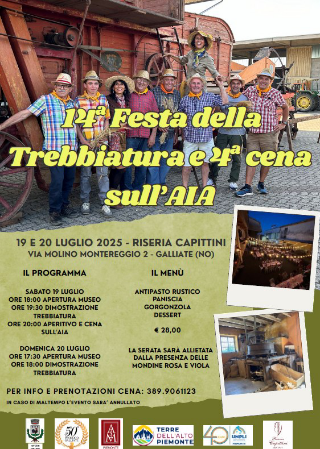 Galliate -  Torna la Festa della Trebbiatura: risaia, tradizioni e cena sull’Aia
